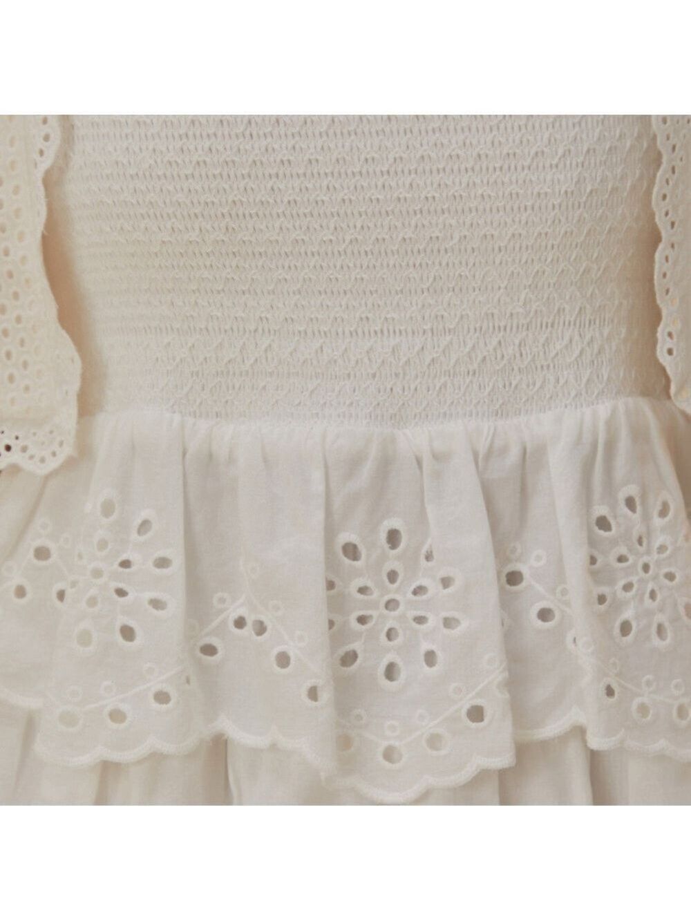 Farm Rio Off-White Embroidered Ruffle Midi Dress - Picture 6 of 11